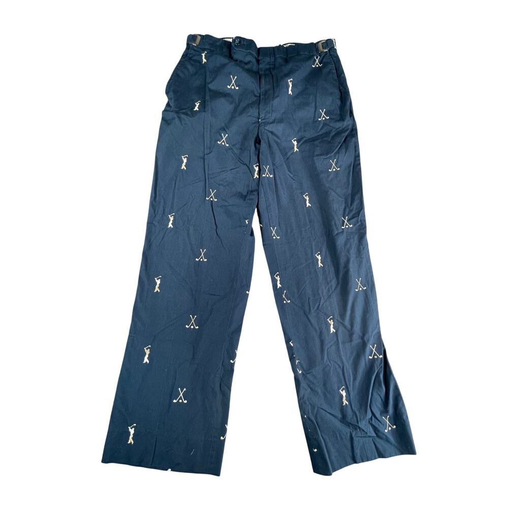 VTG Norm Thompson Golf Pants Mens 34x30 Blue Embroidered Always Fits Portland OR